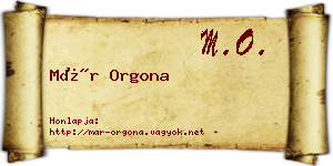 Már Orgona névjegykártya